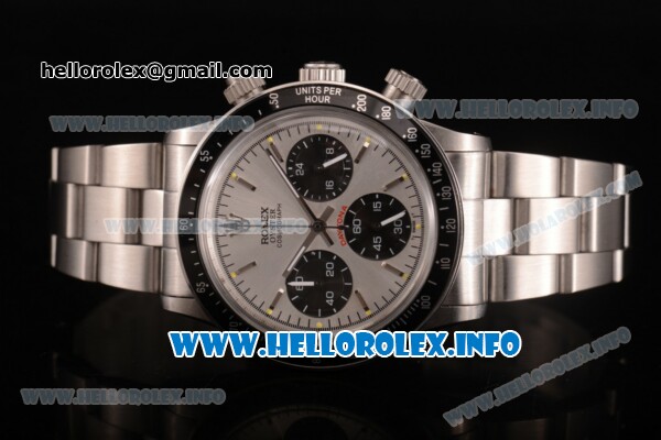 Rolex Daytona Vintage Chrono Miyota OS20 Quartz Steel Case/Bracelet with Silver Dial and Stick Markers - Click Image to Close