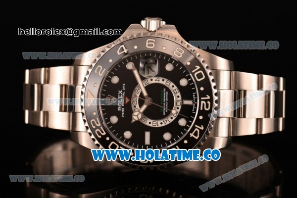 Rolex GMT-Master II Chronometer Asia Automatic Full Steel with Black Dial and White Dot Markers - Click Image to Close