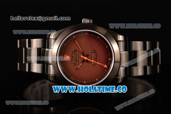 Rolex Milgauss Asia Automatic Full PVD with Orange Dial and Dot Markers - Click Image to Close