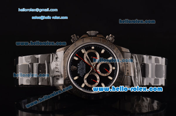 Rolex Daytona Chronograph Swiss Valjoux 7750 Automatic Brushed Full PVD and Black Dial - Click Image to Close