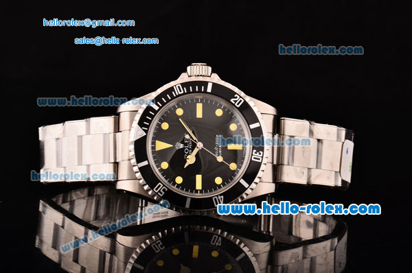 Rolex Submariner Oyster Perpetual Comenx Swiss ETA 2836 Automatic Full Steel with Black Dial and Yellow Markers - Click Image to Close