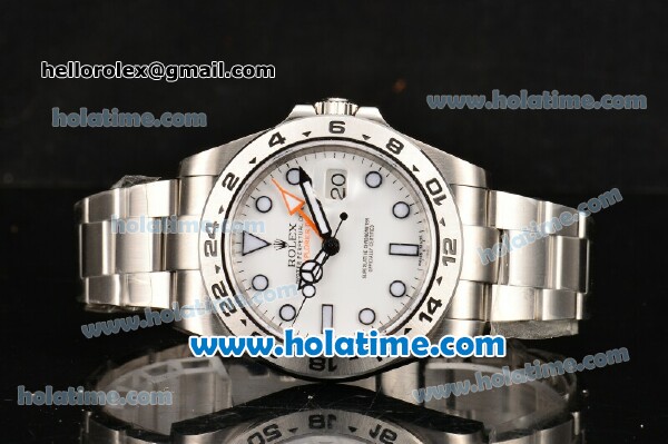 Rolex Explorer II Rolex 3187 Automatic Full Steel with White Dial and Dot Markers (NOOB) - Click Image to Close