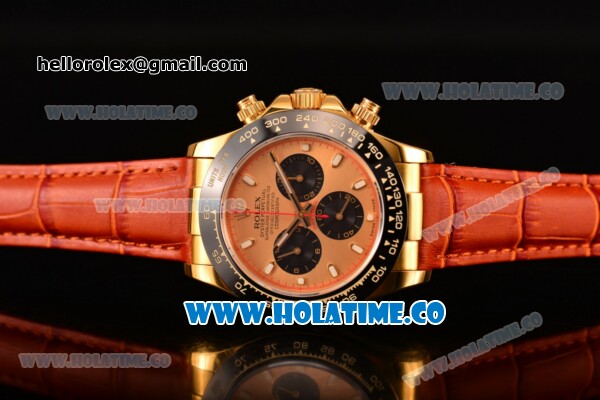 Rolex Daytona Chrono Swiss Valjoux 7750 Automatic Yellow Gold Case with Ceramic Bezel Stick Markers and Yellow Gold Dial (BP) - Click Image to Close