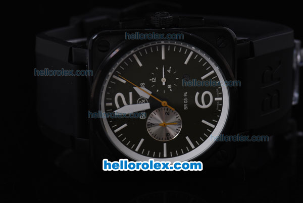 Bell & Ross BR 03-94 Automatic Movement PVD Case with Black Dial and White Marker-Black Rubber Strap - Click Image to Close