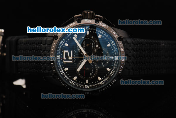 Chopard Singapore GP 2009 Chronograph Miyota Quartz Movement PVD Case with Black Dial and PVD Bezel - Click Image to Close