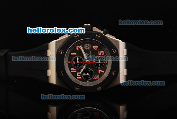 Audemars Piguet Royal Oak Offshore Limited Edition Swiss Valjoux 7750 Automatic Movement Titanium Case with PVD Bezel and Black Rubber Strap - Click Image to Close