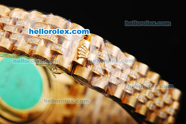 Rolex Datejust Automatic Movement Golden Case With Blue Dial and Diamond Bezel - Click Image to Close