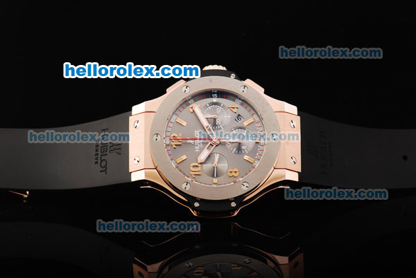 Hublot Big Bang Limited Edition Swiss Valjoux 7750 Automatic Movement Rose Gold Case with Grey Dial - Click Image to Close