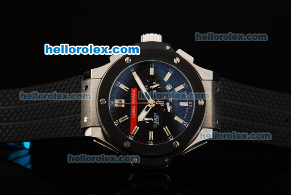 Hublot Big Bang King Luna Rossa Chronograph Miyota Quartz Movement Black Dial with Stick Markers and PVD Bezel - Click Image to Close