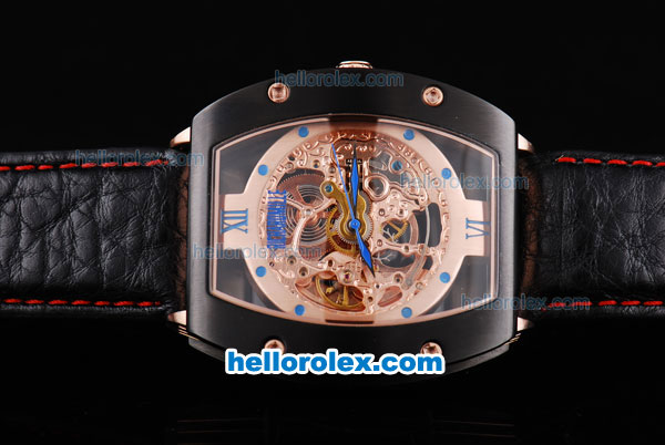 Richard Mille Tourbillon with PVD Case and Black Leather Strap - Click Image to Close